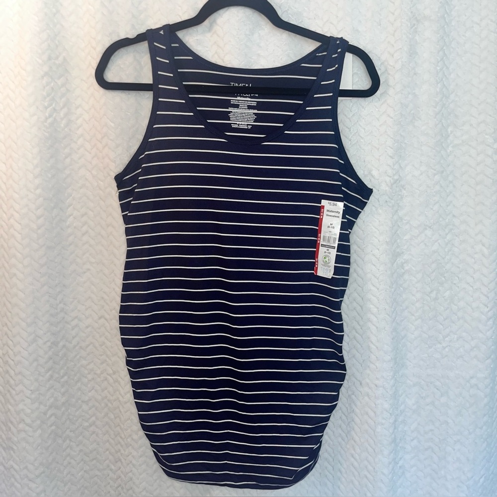 Navy Striped Tank Top. Maternity